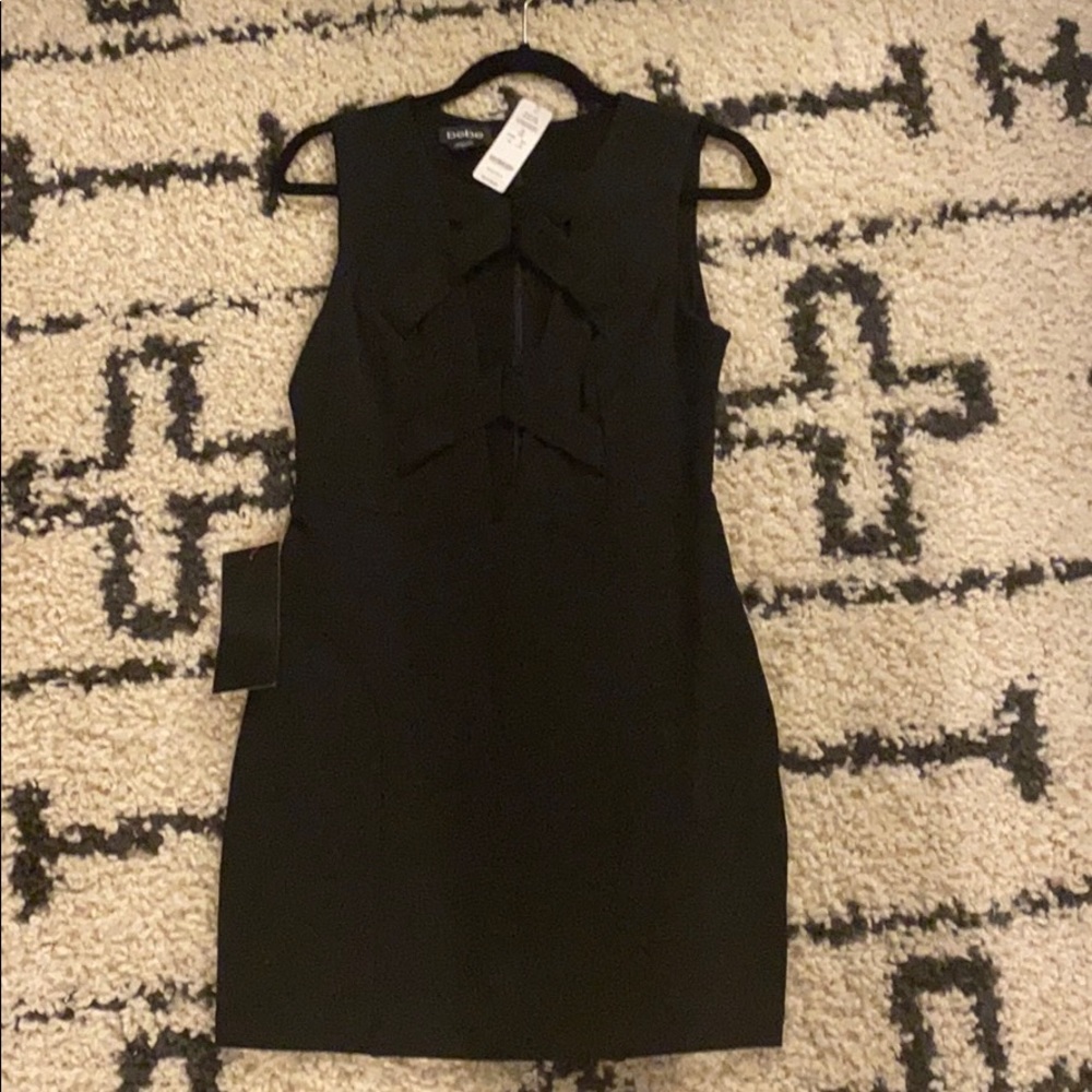 Bebe Black Cross Front Dress